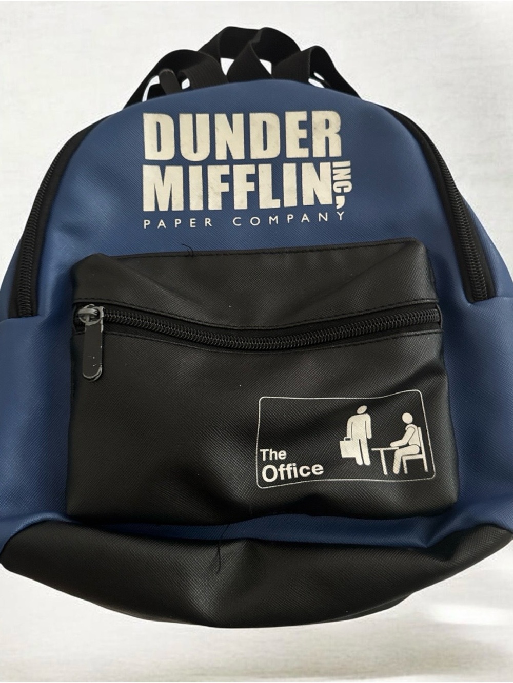 Dunder Mifflin Blue and Black Mini Backpack - The Office Logo